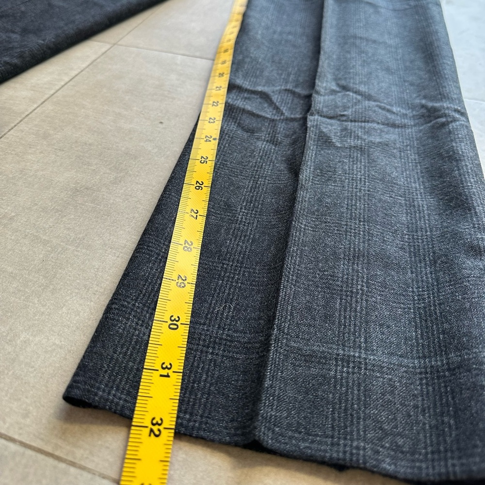 John Varvatos Plaid Charcoal Gray 100% Wool Slacks 34 X 32 - Picture 7 of 7
